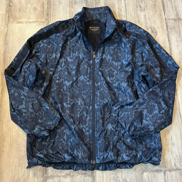 Athleta Sightseer Lace Jacket, Blue/Black, size Large - Picture 1 of 10